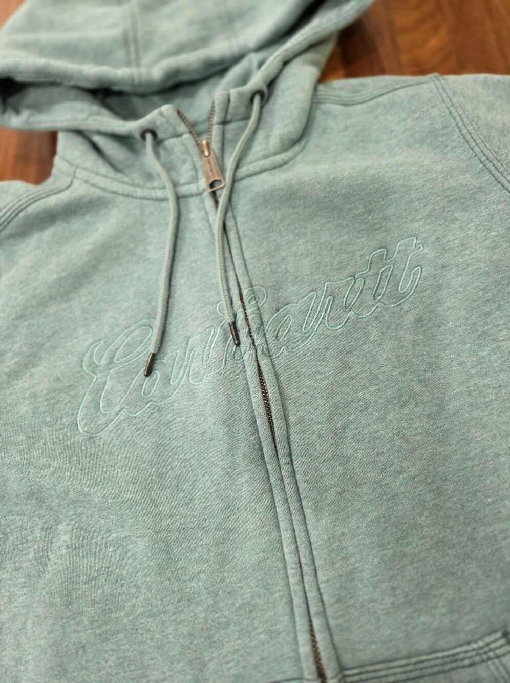 Carhartt Clarksburg Zip Front Sweatshirt Hoodie Heavyweight Fleece Size Large - Picture 3 of 9